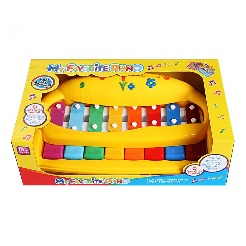 Juguete de piano para niños con tono de arco iris de jardín de girasol amarillo