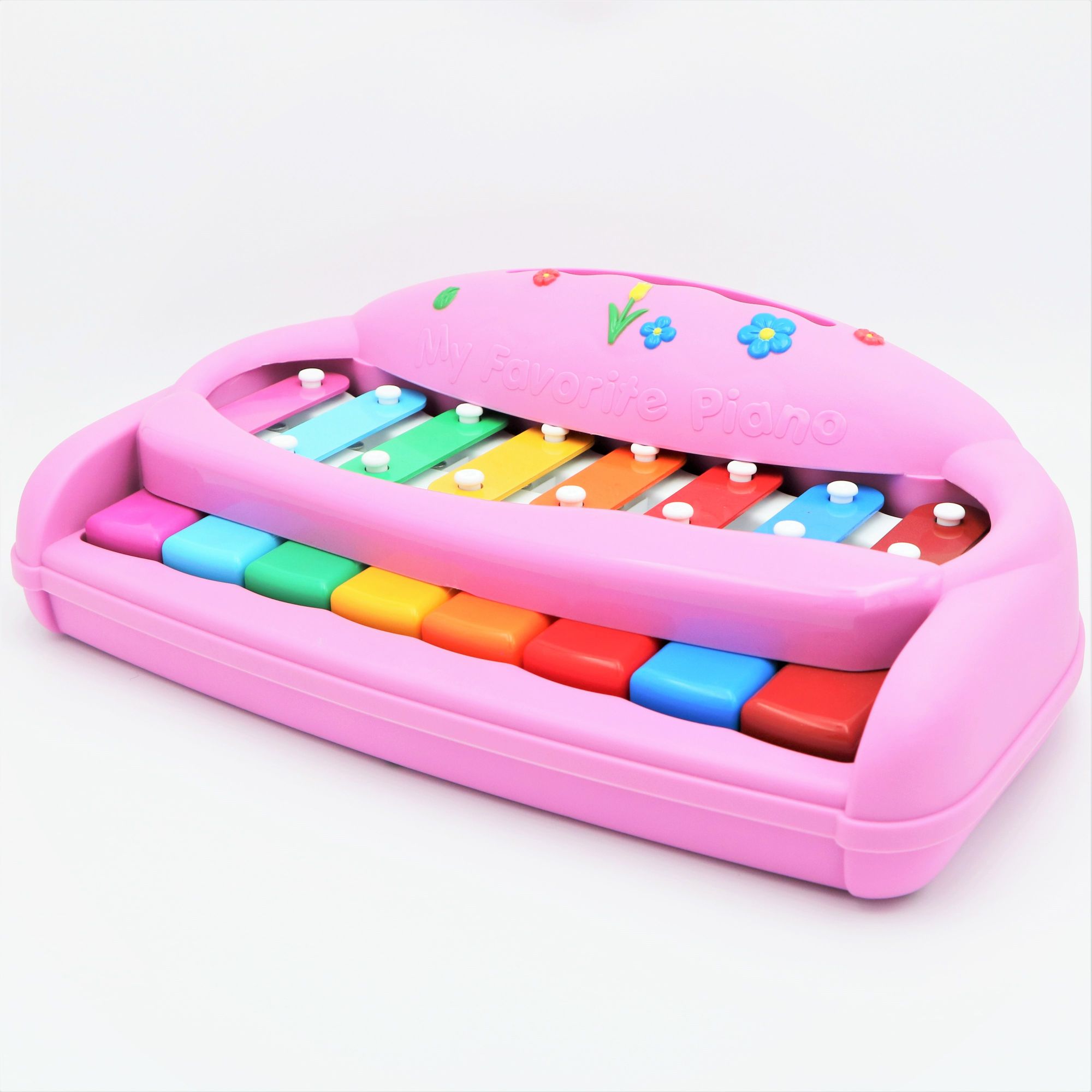 pequeño juguete de piano musical púrpura de 8 notas para niños